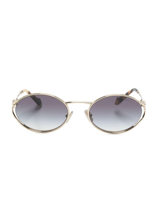 Miu Miu Gray Oval-frame Sunglasses