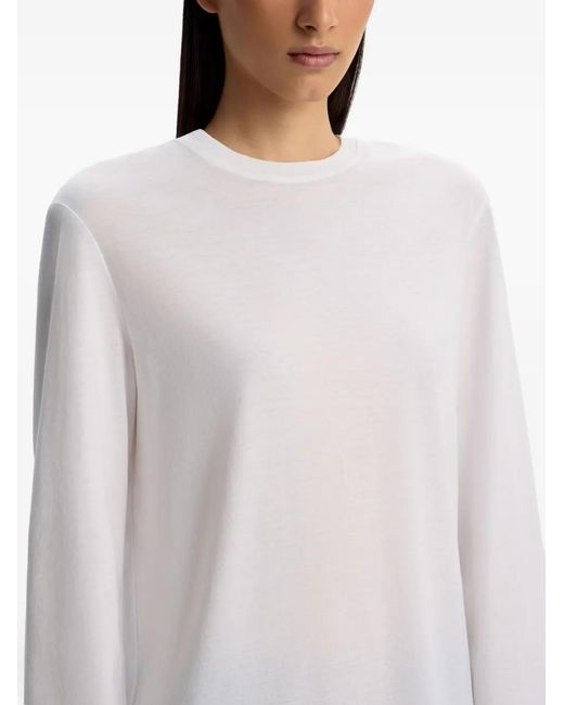 12 STOREEZ White Long-Sleeve Cotton T-Shirt