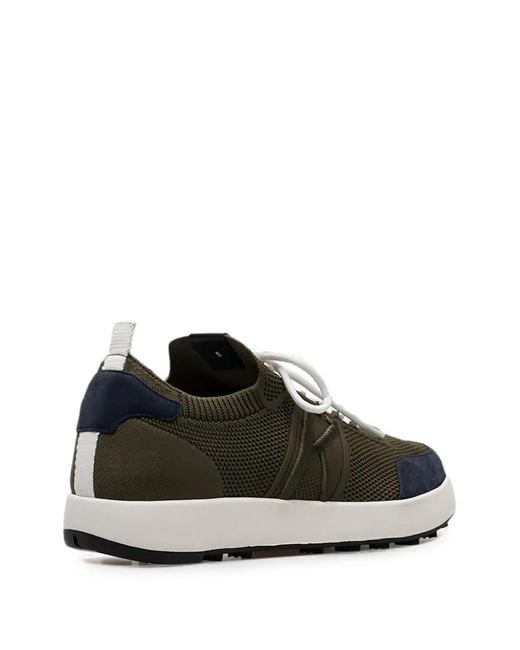 Kiton White Knit Panelled Sneakers for men