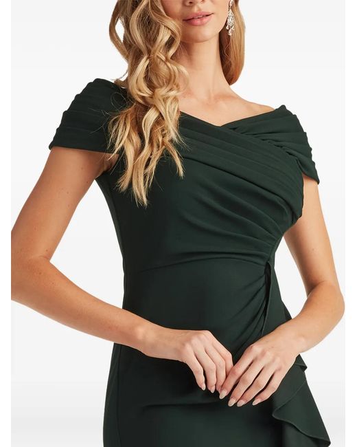 Tadashi Shoji Black Robe Évasée Martine À Volants