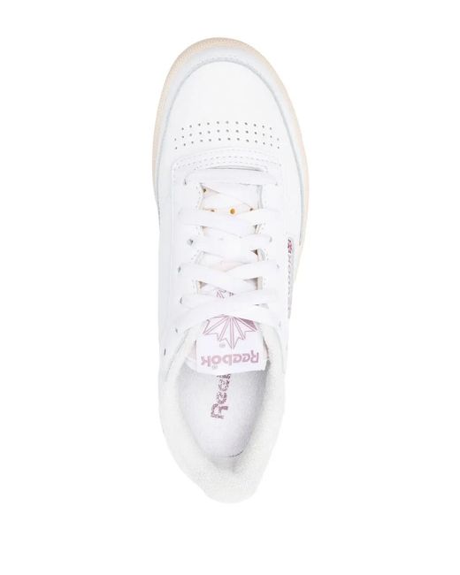 Reebok White Leather Low-Top Sneakers