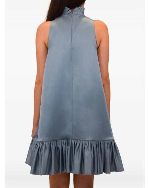 Azeeza Alcott Ruffled Halterneck Mini Dress Gray