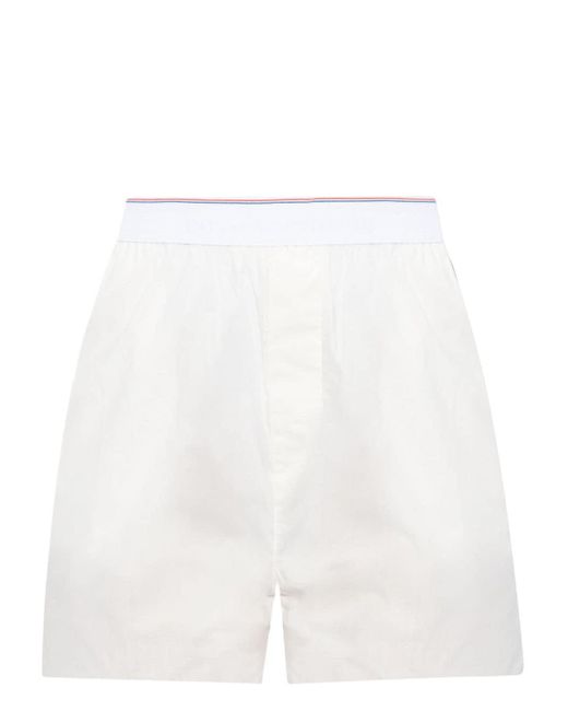 Alexander Wang White Logo-waistband Cotton Shorts