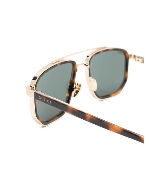 Gucci Green Pilot-Frame Sunglasses