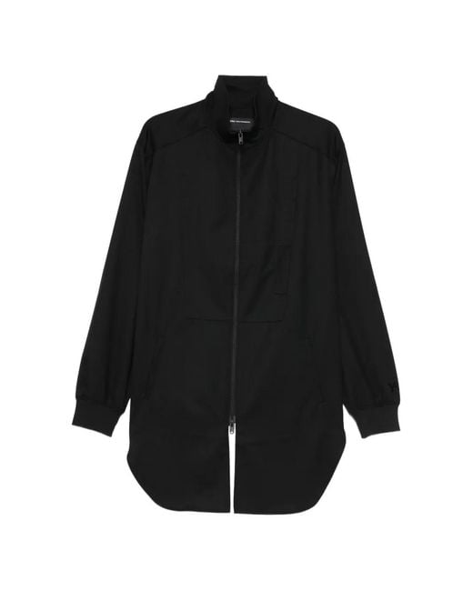 Y-3 Black Zip-Up Coat for men