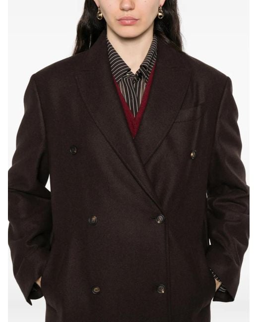 Brunello Cucinelli ボタン ダブルコート Black