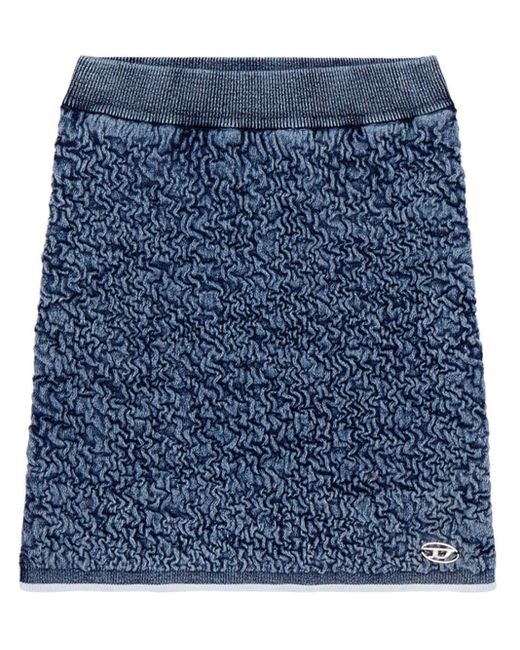 DIESEL Blue M-dia Elasticated-wasitband Miniskirt