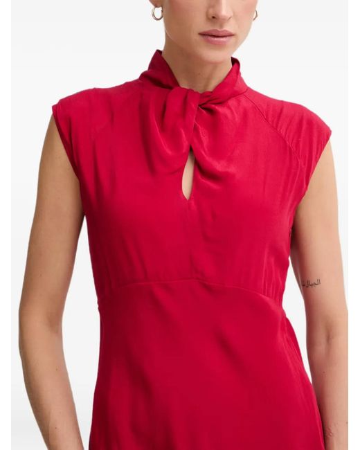 Pedro Del Hierro Madrid Red Keyhole-Detail Sleeveless Maxi Dress