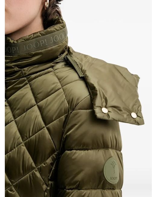 Joop! Green Constance Quilted-Design Coat