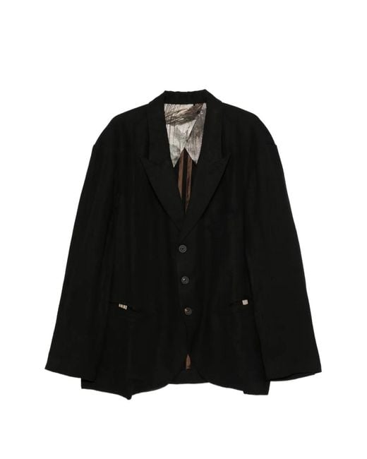 Ziggy Chen Black Buttoned Single-Breasted Suit Jacket for men
