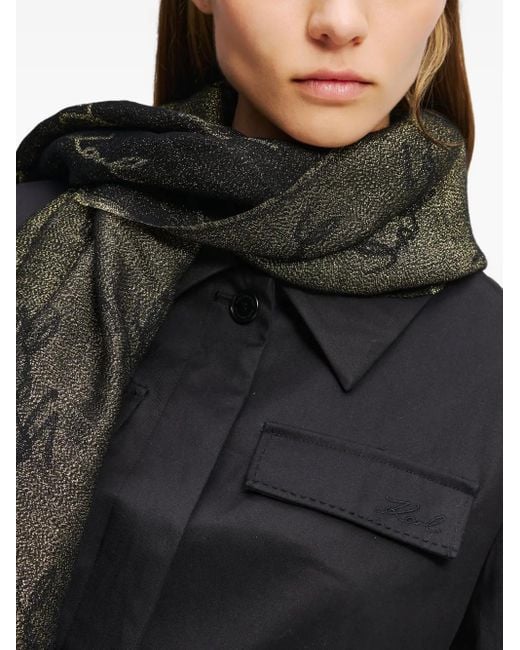 Karl Lagerfeld Black Signature Scarf