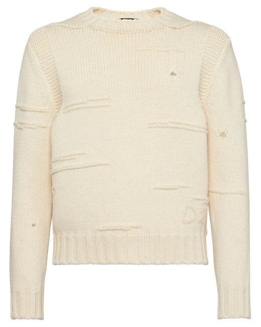 DSquared² Natural Embroidered-Logo Cotton Jumper for men
