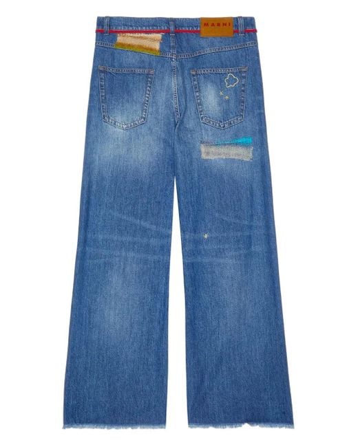 Marni Blue Patchwork Jeans for men