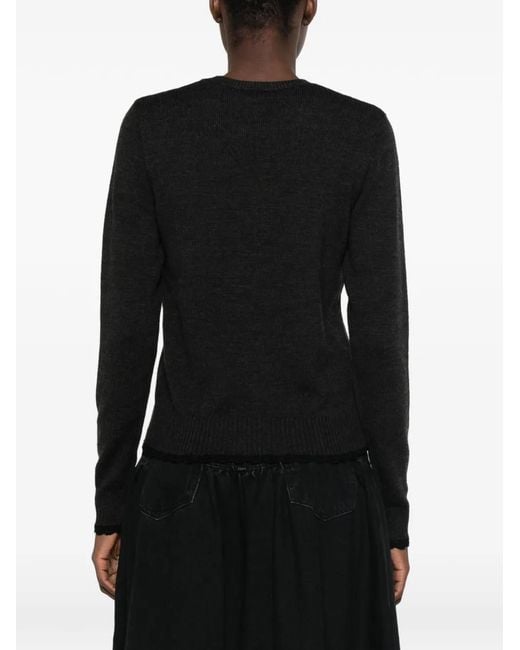 Ganni Black Logo-Detail Sweater