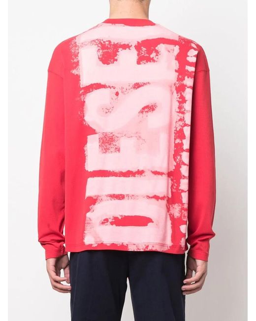 DIESEL Red T-Wasrib Logo-Print T-Shirt for men