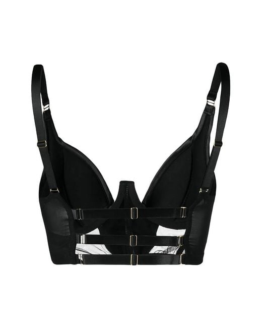 Something Wicked Black Fitted Leather Bra