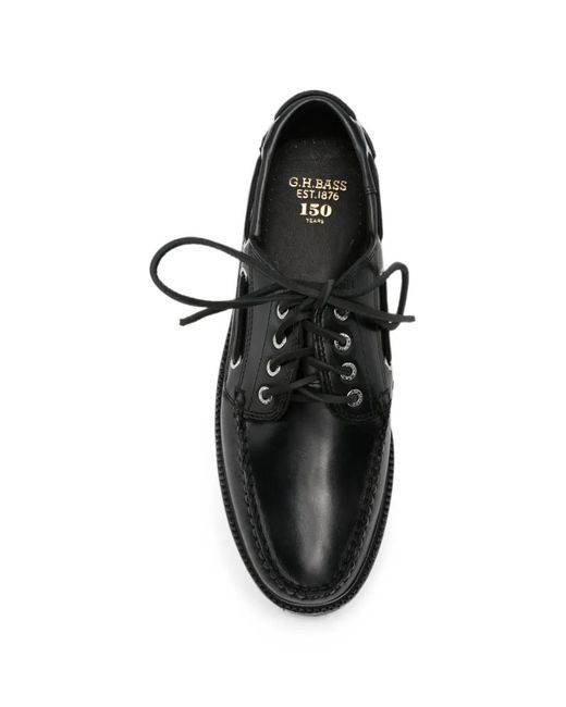 G.H.BASS Black Ranger Boat Shoes for men