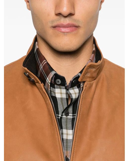 Tagliatore Brown Ice Zip-Up Jacket for men