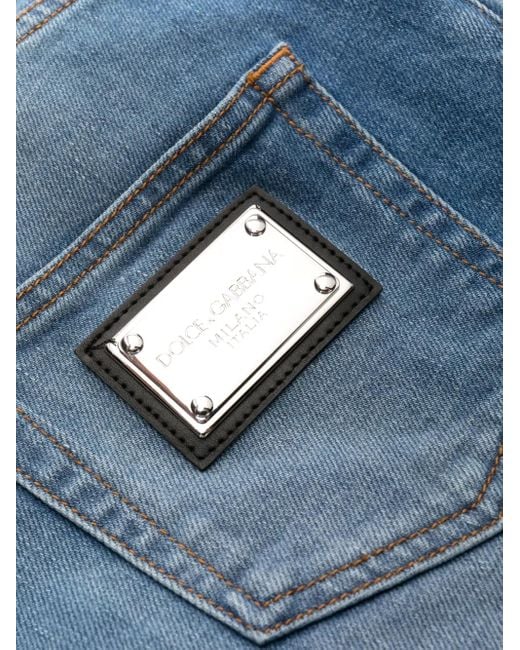Dolce & Gabbana Blue Mid-Rise Flared Jeans