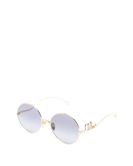 Chloé White Round-Round Sunglasses