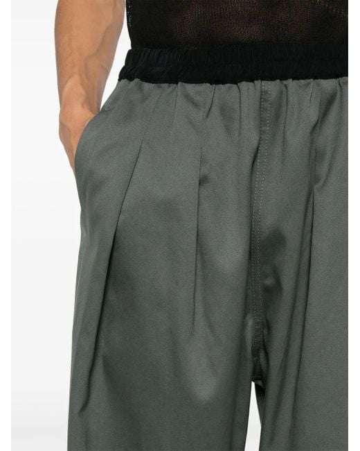 Maison Margiela Gray Pleated Cotton Trousers for men