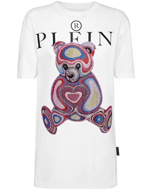 Philipp Plein White Logo-Print Cotton T-Shirt