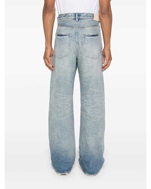 Purple Brand Blue Logo-Patch Jeans for men