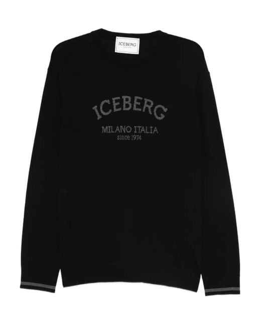 メンズ Iceberg ロゴ セーター Black