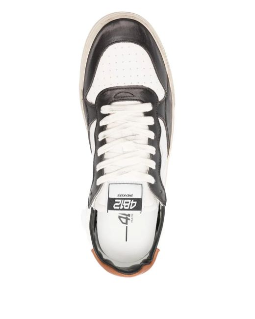 4b12 White Hyper Panelled Sneakers for men