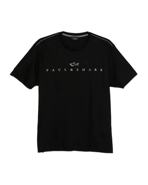 Paul & Shark T-Shirt Met Logodetail in het Black voor heren