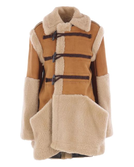 Abrigo con botones de trenca Sacai de color Natural