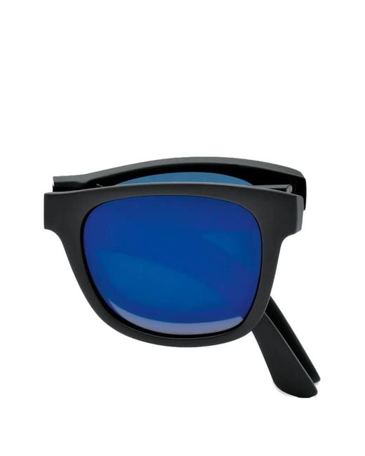 Lacoste Blue Foldable Rectangle-Frame Sunglasses for men