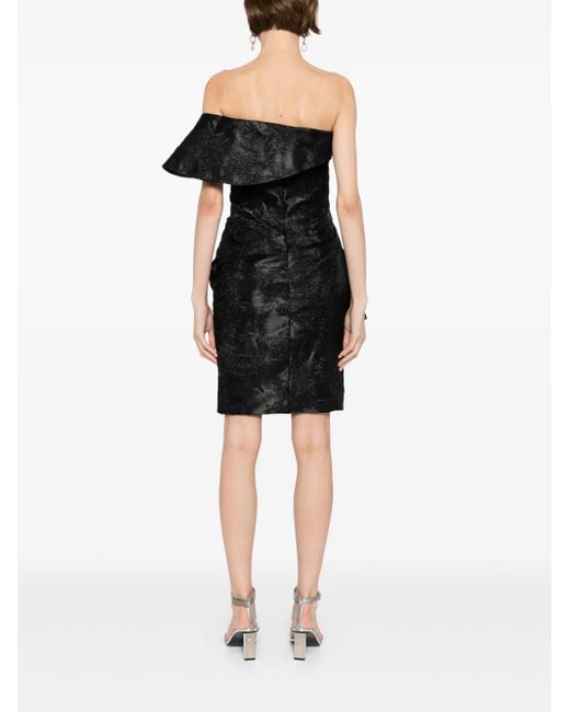 Saiid Kobeisy Black Brocade Mini Dress