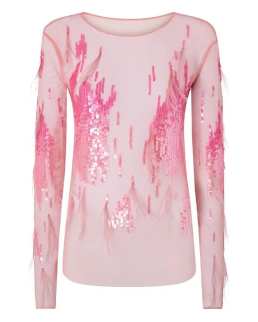 Haut Poker À Sequins Pinko en coloris Pink
