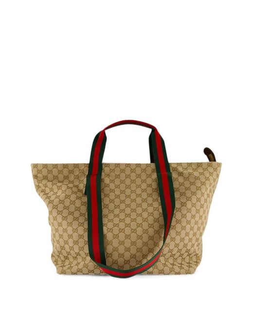 Gucci Brown Gg Supreme Web-Stripe Tote Bag for men