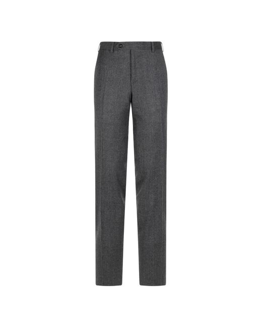 Canali Gray Button-Up Trousers for men
