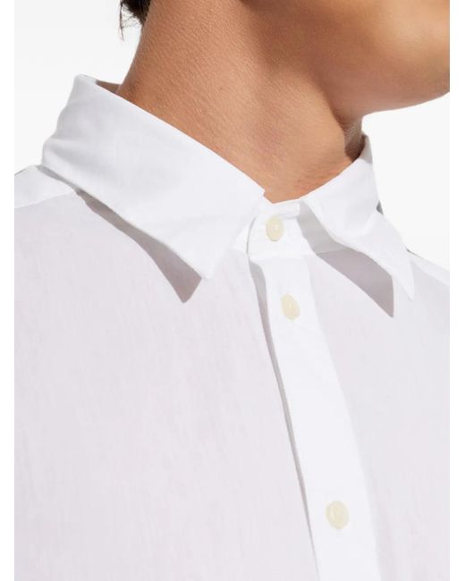 DIESEL White Logo-Embroidered Cotton Shirt for men