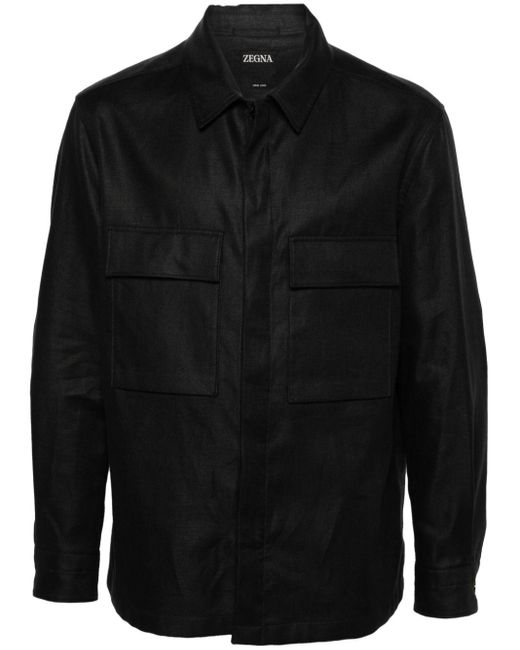 Zegna Overhemd Met Lange Mouwen in het Black voor heren