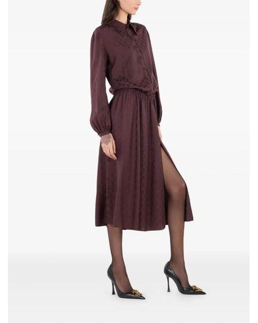 Roberto Cavalli Purple Silk Shirt Dress