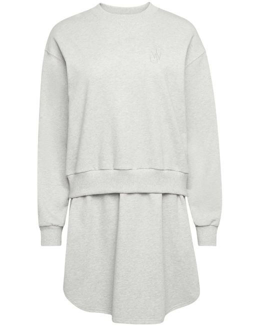 J.W. Anderson White Layered Sweatshirt Dress