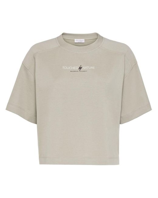 Brunello Cucinelli スローガン Tシャツ White