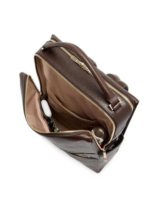 Piquadro Black Leather Backpack