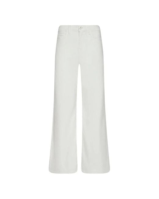 L'Agence White Alicent Wide-Leg Jeans
