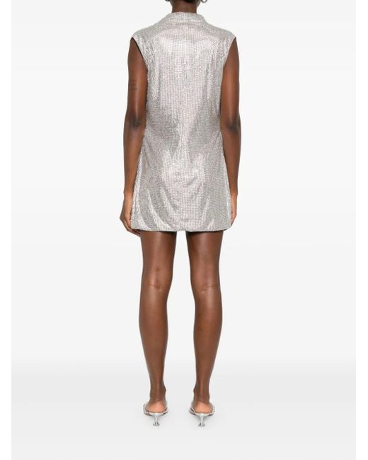 GIUSEPPE DI MORABITO Gray Cowl-Neck Mini Dress
