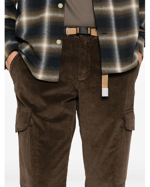 Pantalon Ceinturé En Velours Côtelé White Sand pour homme en coloris Brown