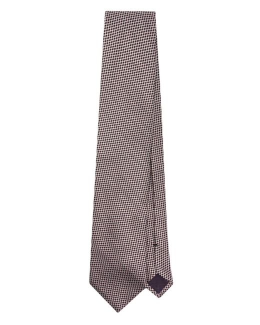 Tom Ford Pink Geometric-embroidery Silk Tie for men