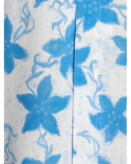 Paul Smith Blue Floral-Print Short-Sleeve Shirt for men