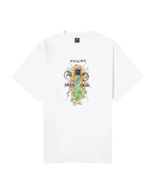 Camiseta de algodón Brain Dead de hombre de color White