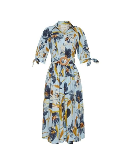 Cara Cara White Caro Short-Sleeve Midi Dress