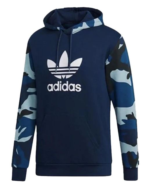 Adidas Hoodie mit Camouflage-Einsatz in Blue für Herren